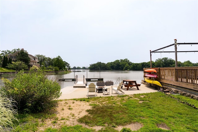 81 Seaview Ave, New Rochelle, NY 10801 - view of yard with a dock and a water view