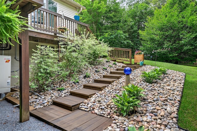 189 School House Rd, Middletown, NY 10940 - view of yard featuring a deck and stairway
