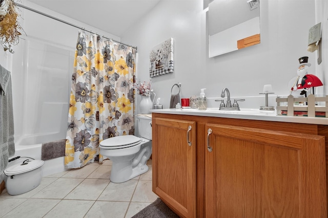 189 School House Rd, Middletown, NY 10940 - full bath with vanity, tile patterned flooring, and shower / bath combination with curtain