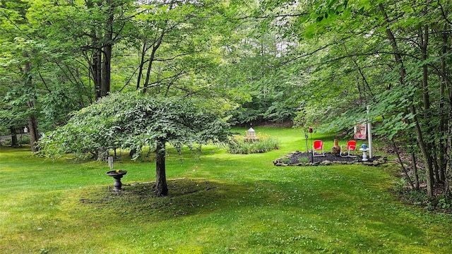 189 School House Rd, Middletown, NY 10940 - view of grassy yard featuring a forest view
