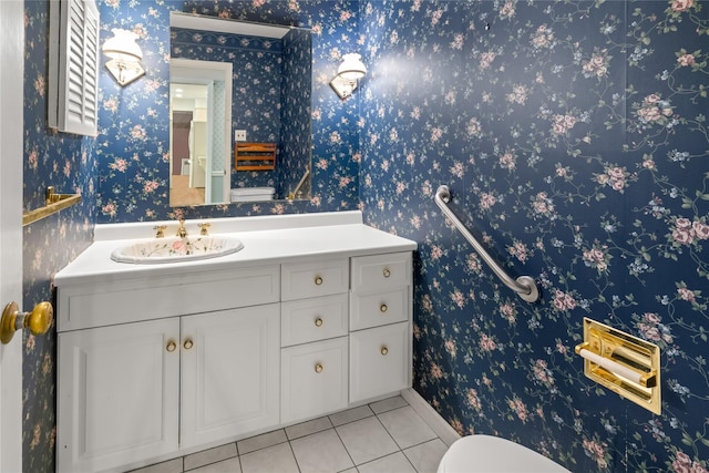 6 Beardsley Ln, Lloyd Harbor, NY 11743 - bathroom with tile patterned floors and vanity