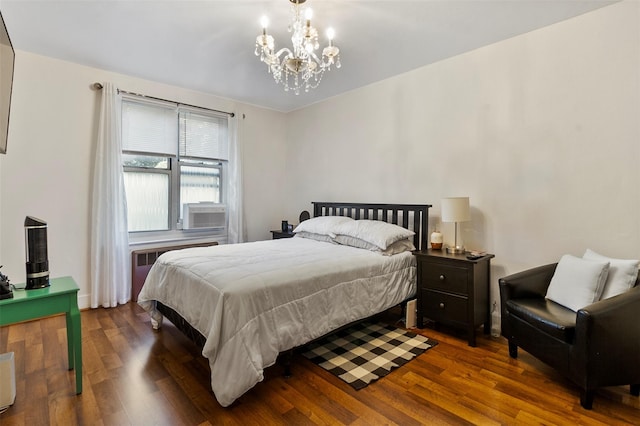 84 Spruce St Unit 1A, Yonkers, NY 10701 - bedroom featuring a chandelier and wood finished floors