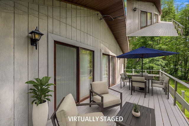 156 Creamery Rd Unit Tr20, Swan Lake, NY 12783 - deck featuring outdoor dining area