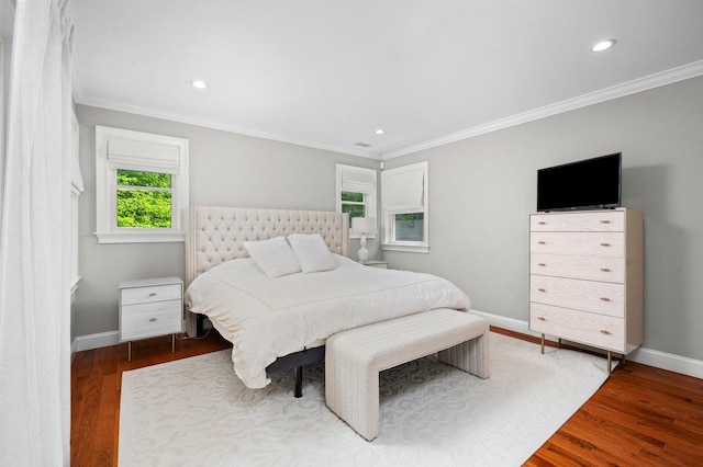 1299 Williams Dr, Shrub Oak, NY 10588 - bedroom with wood finished floors, recessed lighting, and crown molding