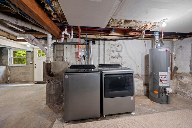1299 Williams Dr, Shrub Oak, NY 10588 - basement featuring gas water heater and washer and clothes dryer
