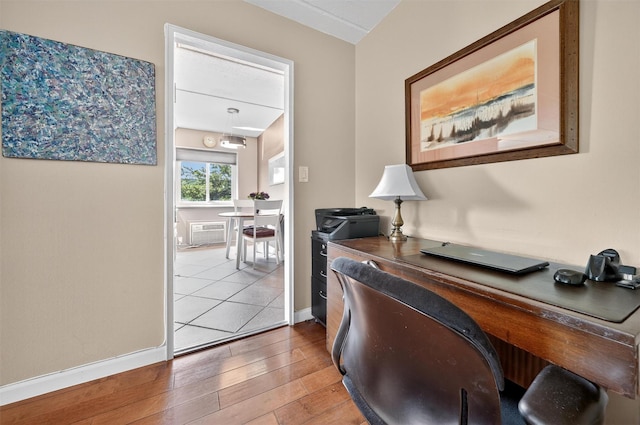 414 Benedict Ave Unit 5B, Tarrytown, NY 10591 - office area featuring light wood-style floors and baseboards