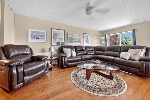 414 Benedict Ave Unit 5B, Tarrytown, NY 10591 - living area with a ceiling fan and light wood-style floors