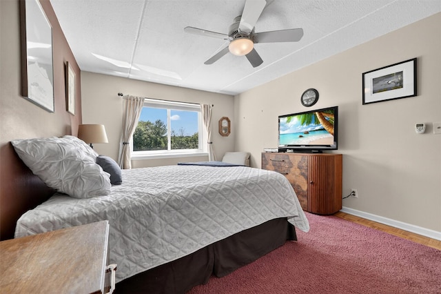 414 Benedict Ave Unit 5B, Tarrytown, NY 10591 - bedroom featuring ceiling fan, wood finished floors, and a textured ceiling