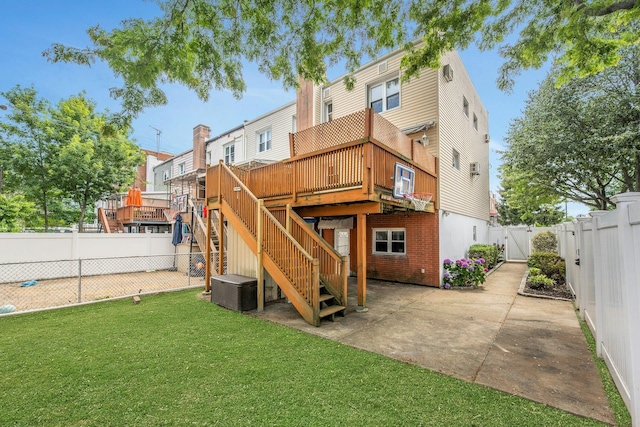 1138 Vincent Ave, Bronx, NY 10465 - back of house featuring a gate, a fenced backyard, a deck, a patio, and stairs