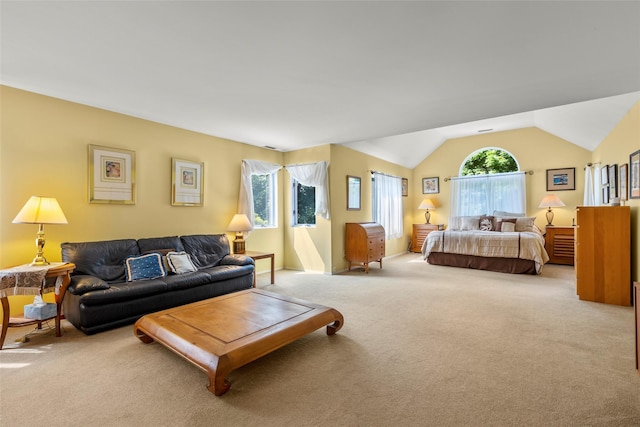 8 Braemer Rd, East Setauket, NY 11733 - carpeted bedroom featuring lofted ceiling