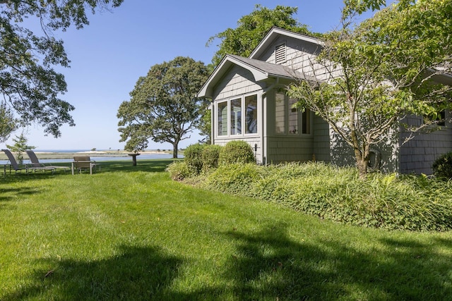 5 Shore Dr, Setauket, NY 11733 - view of home's exterior featuring a yard and a water view