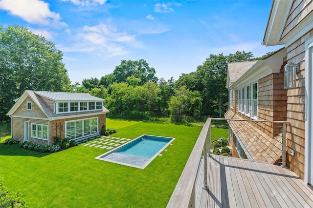 161 S Rd, Westhampton, NY 11977 - view of grassy yard featuring an outdoor pool and a patio area