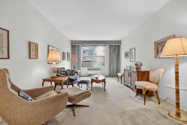 517 Riverdale Ave Unit 4A, Yonkers, NY 10705 - living room with radiator, carpet floors, and cooling unit