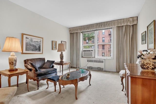 517 Riverdale Ave Unit 4A, Yonkers, NY 10705 - living area featuring radiator heating unit, cooling unit, and carpet