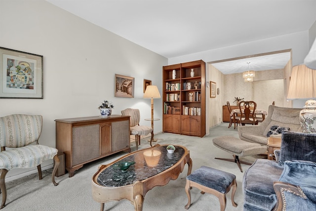 517 Riverdale Ave Unit 4A, Yonkers, NY 10705 - living area featuring light colored carpet and a chandelier
