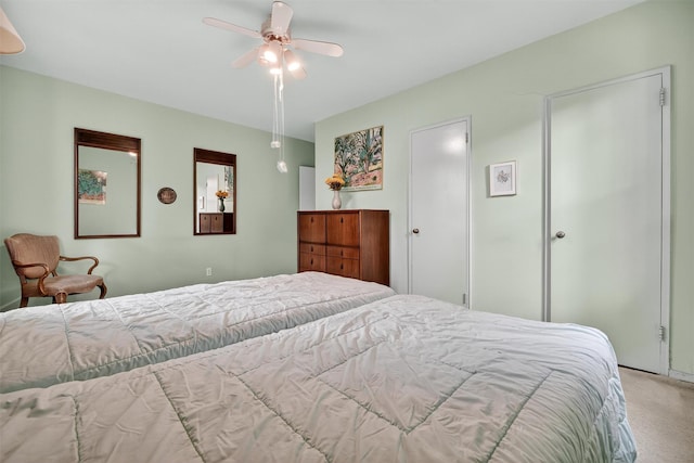517 Riverdale Ave Unit 4A, Yonkers, NY 10705 - bedroom featuring light colored carpet and a ceiling fan