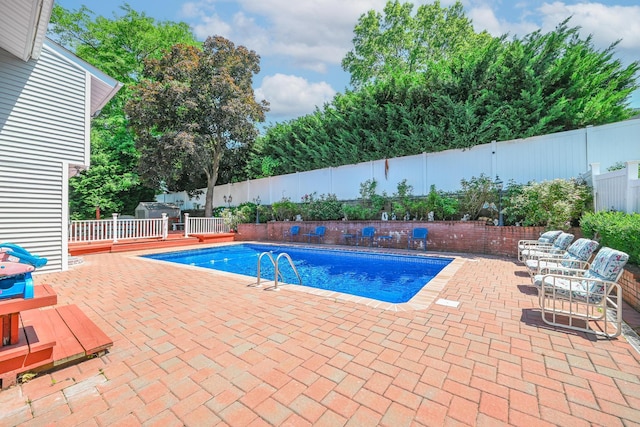 239 Walnut Rd, Glen Cove, NY 11542 - view of swimming pool with a fenced backyard and a patio