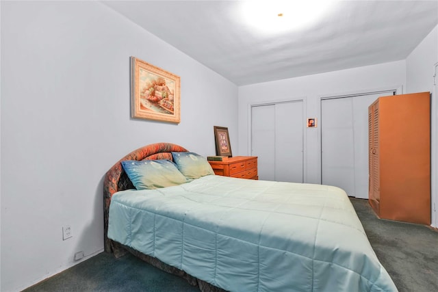 26-20 141st St Unit 2G, Flushing, NY 11354 - bedroom with dark carpet and multiple closets