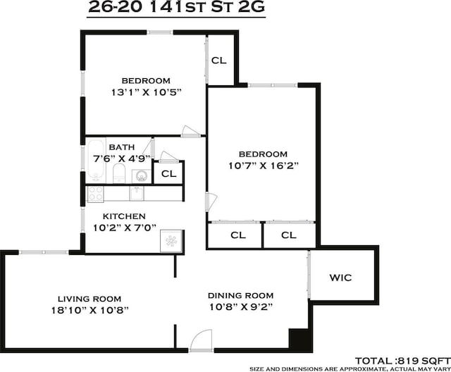 26-20 141st St Unit 2G, Flushing, NY 11354 - view of home floor plan