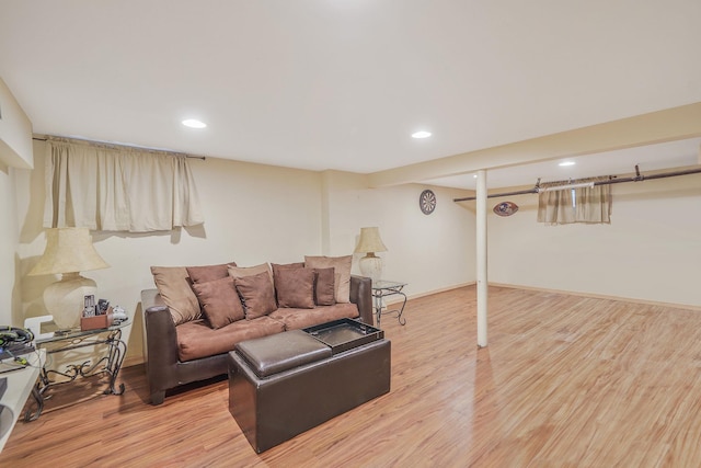 662 Rose Blvd, Baldwin, NY 11510 - living area featuring light wood-style floors and recessed lighting