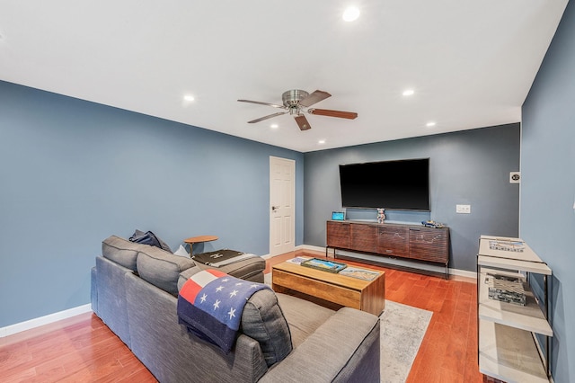 114 Jervis Ave Unit 114, Farmingdale, NY 11735 - living room featuring ceiling fan, recessed lighting, and wood finished floors