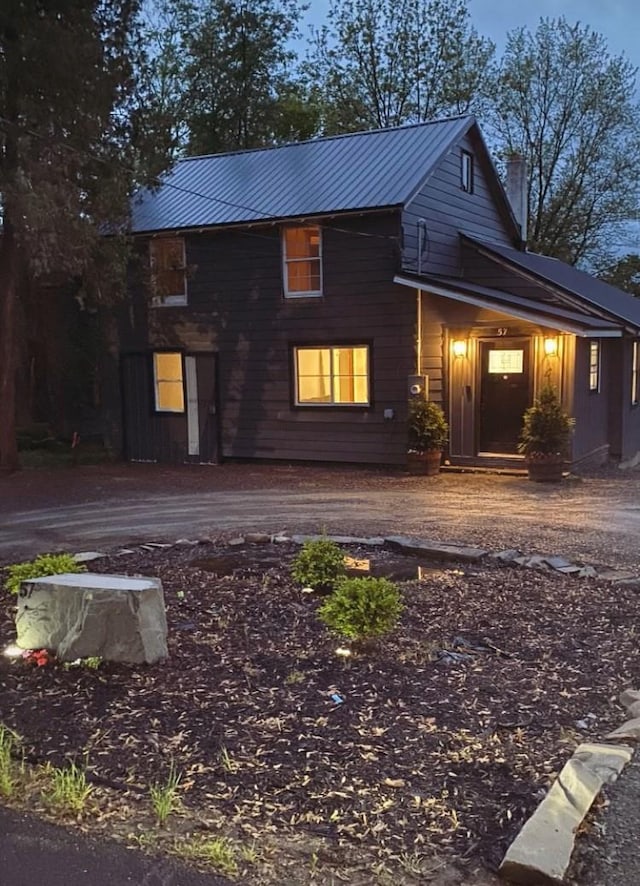 57 Chestnut St, Beach Lake, NY 13865 - view of front of home featuring a metal roof