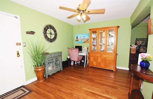 18-70 211th St Unit 5K, Bayside, NY 11360 - entryway featuring wood finished floors and a ceiling fan