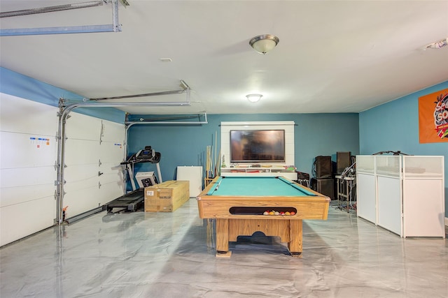 615 Pearl St, Oceanside, NY 11572 - game room featuring concrete flooring and pool table