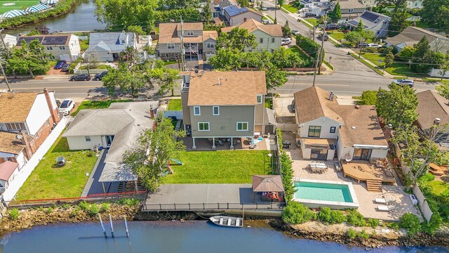 615 Pearl St, Oceanside, NY 11572 - aerial view of residential area featuring a nearby body of water