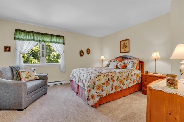 182 Fairway Dr, Carmel, NY 10512 - bedroom with a baseboard heating unit and light colored carpet