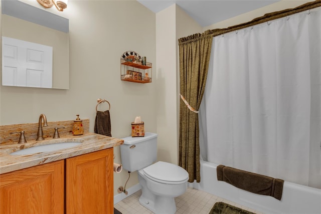 182 Fairway Dr, Carmel, NY 10512 - full bathroom featuring vanity, shower / bath combo, and tile patterned floors