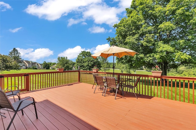 182 Fairway Dr, Carmel, NY 10512 - wooden deck with a lawn and outdoor dining area