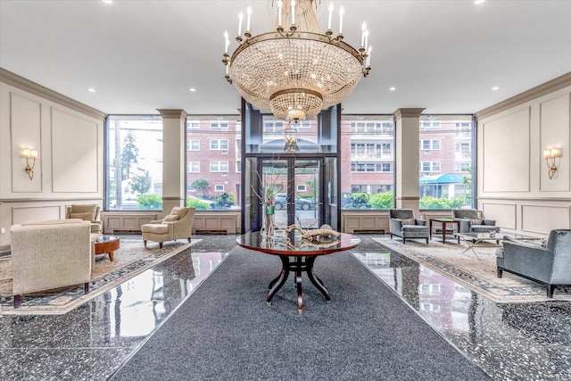 700 Shore Rd Unit 5Ee, Long Beach, NY 11561 - building lobby with a decorative wall and recessed lighting