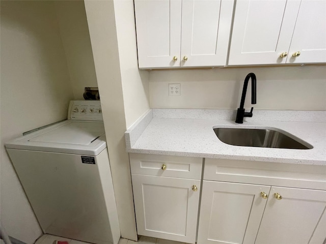 4260 Colden St Unit 4B, Flushing, NY 11355 - laundry area with washer / clothes dryer and cabinet space