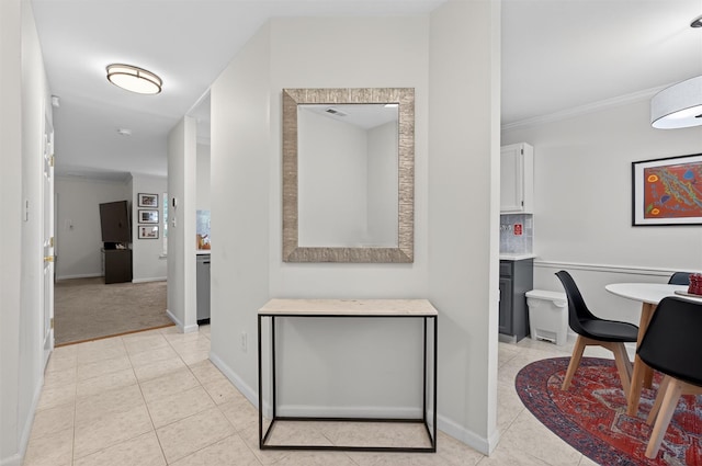 42 Prestwick Ct, Poughkeepsie, NY 12603 - hall with light tile patterned floors and ornamental molding