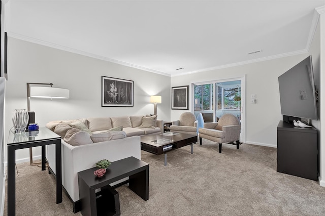 42 Prestwick Ct, Poughkeepsie, NY 12603 - living area featuring crown molding and carpet flooring