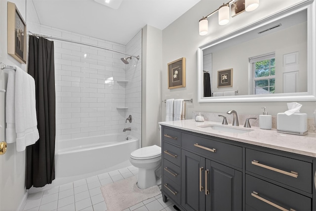 42 Prestwick Ct, Poughkeepsie, NY 12603 - bathroom with vanity, shower / tub combo with curtain, and tile patterned flooring