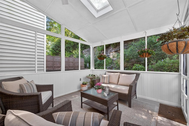 42 Prestwick Ct, Poughkeepsie, NY 12603 - sunroom with an outdoor hangout area, a skylight, healthy amount of natural light, and lofted ceiling