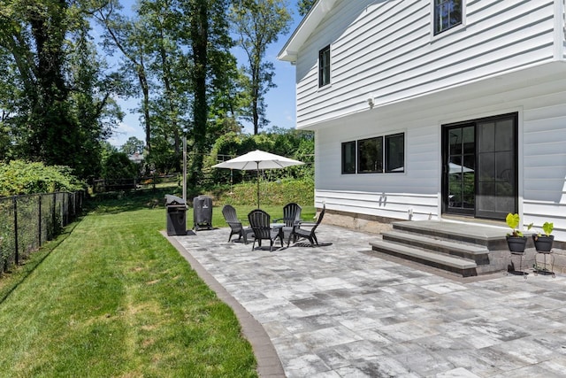 9 Guthrie Ct, East Northport, NY 11731 - fenced backyard with a patio