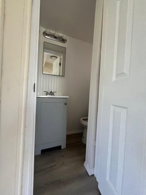 39 Winslow Pl, Liberty, NY 12754 - half bath with vanity and wood finished floors