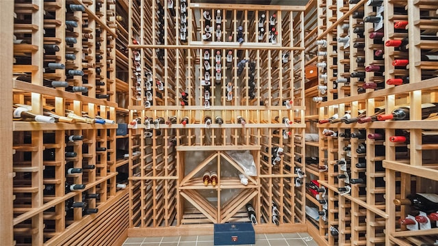 wine cellar featuring tile patterned flooring