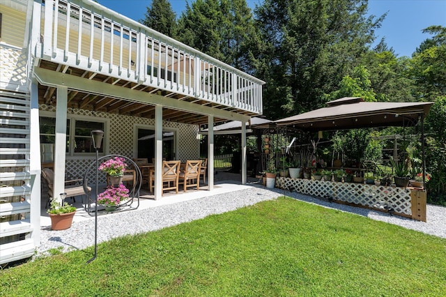 542 Peekskill Hollow Rd, Putnam Valley, NY 10579 - view of green lawn with a patio area and a gazebo