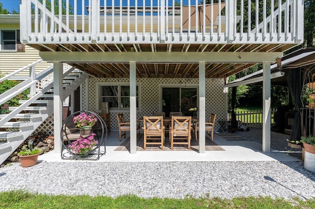 542 Peekskill Hollow Rd, Putnam Valley, NY 10579 - view of patio / terrace featuring stairway and outdoor lounge area