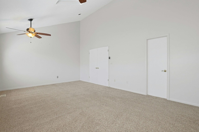 2 Dylan Ct, Nanuet, NY 10954 - unfurnished room with a ceiling fan, carpet flooring, and high vaulted ceiling