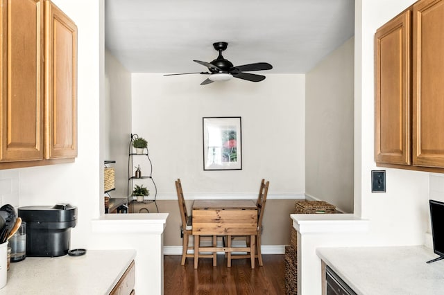 4265 Webster Ave Unit 6A, Bronx, NY 10470 - dining room featuring dark wood-type flooring and ceiling fan