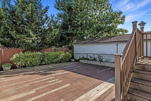 46 Pine St, Oceanside, NY 11572 - wooden terrace with a fenced backyard