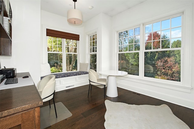 5 Sutton Farm Dr, Chappaqua, NY 10514 - dining area featuring dark wood-style floors and an office area