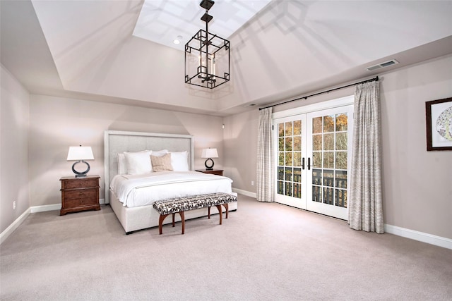 5 Sutton Farm Dr, Chappaqua, NY 10514 - bedroom with french doors, access to exterior, and carpet flooring