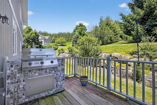 50 Corbin Hill Rd Unit 13, Fort Montgomery, NY 10922 - wooden deck featuring an outdoor kitchen