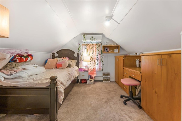 7 Wellesley Ave, Yonkers, NY 10705 - bedroom featuring light colored carpet, lofted ceiling, and baseboard heating